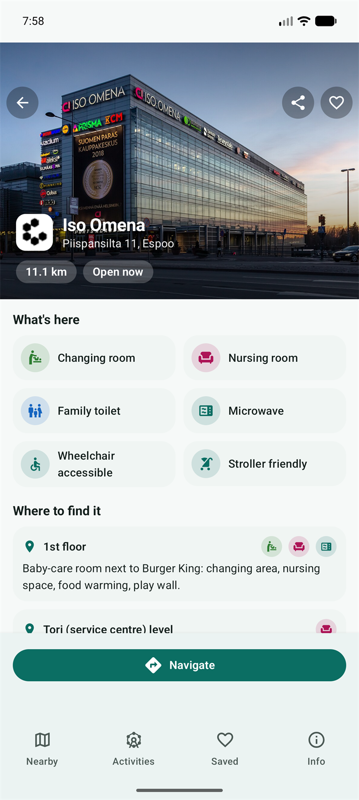 Nookin tietonäkymä — Iso Omena, Espoo: kerros, mikro, esteetön ja aito huonekuva